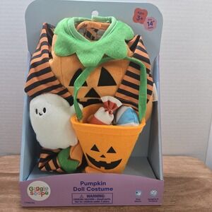 14" Baby Doll Halloween Pumpkin Outfit - porch goose‎ clothing